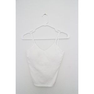 White Lace Camisole Padded Strap Crop Top Size S